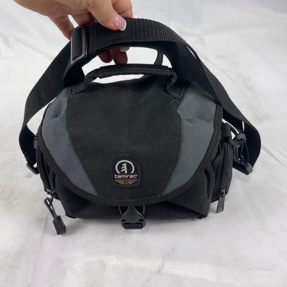 Tamrac Camera Bag Black Grey Padded Shoulder Strap DSLR Mirrorless Lens